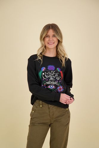 Scotch & Soda EMBROIDERED REGULAR FIT SWEATSHIRT Zwart