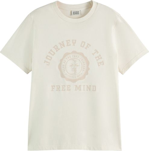 Scotch & Soda REGULAR FIT T-SHIRT WITH FRONT ARTW Wit