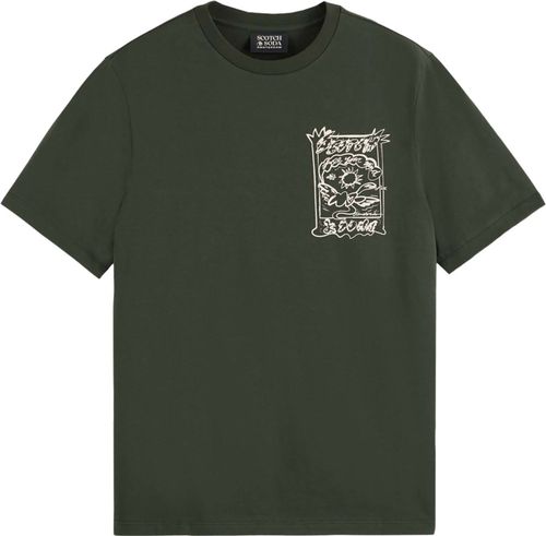 Scotch & Soda REGULAR FIT FRONT CHEST ARTWORK T-S Groen