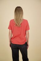 REGULAR FIT T-SHIRT WITH SMALL CHES Oranje