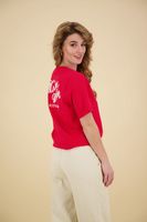 Relaxed fit embroidered artwork T-s Rood