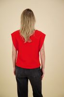 BOAT NECK T-SHIRT Rood