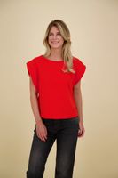 BOAT NECK T-SHIRT Rood