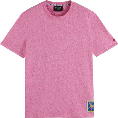 Scotch & Soda Melange tee with chest label Rood
