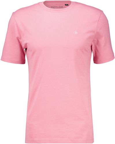 Scotch & Soda REGULAR FIT ESSENTIAL LOGO T-SHIRT Roze