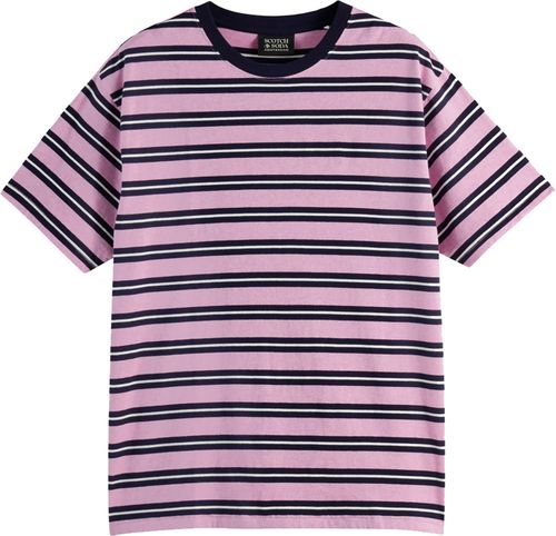 Scotch & Soda Stripe yarn-dyed relaxed fit t-shir Roze