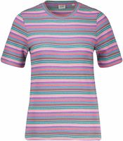 Textured stripe slim fit t-shirt Roze
