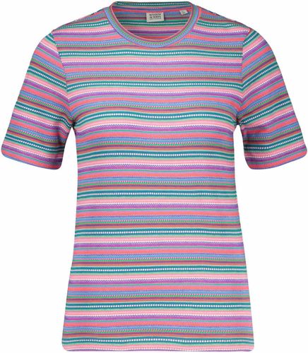 Scotch & Soda Textured stripe slim fit t-shirt Roze