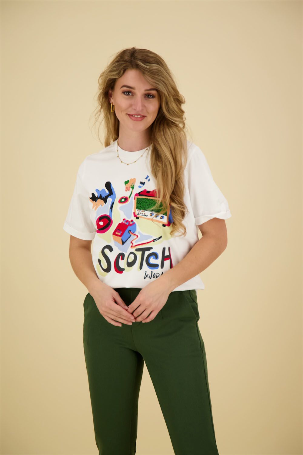 Scotch & Soda T- Shirt Wit 