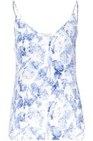 Camisole woven front jersey back Blauw