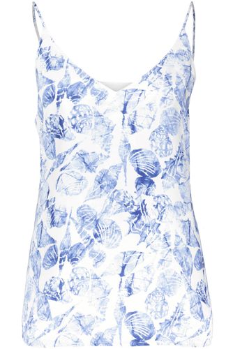 Scotch & Soda Camisole woven front jersey back Blauw