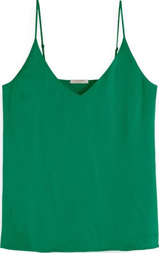 Scotch & Soda Jersey tank with woven front Groen