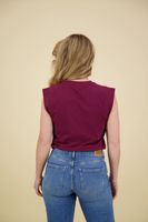 MERCERISED T-SHIRT WITH SHOULDER DE Rood