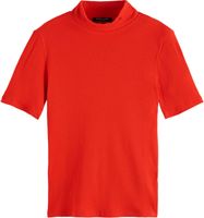 MOCK NECK RIB T-SHIRT Rood