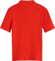 MOCK NECK RIB T-SHIRT Rood