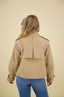 COTTON BLEND SHORT TRENCHCOAT Beige