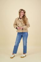 COTTON BLEND SHORT TRENCHCOAT Beige