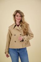 COTTON BLEND SHORT TRENCHCOAT Beige