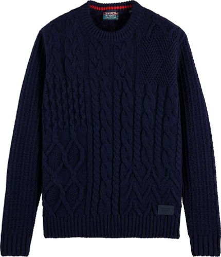 Scotch & Soda Wool-blend structure knit sweater Blauw