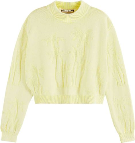 Scotch & Soda Cropped palm structure pullover Geel