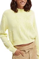 Cropped palm structure pullover Geel