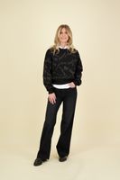 JACQUARD RELAXED PULLOVER Zwart