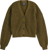 FUZZY RELAXED CARDIGAN Groen