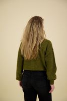 FUZZY RELAXED CARDIGAN Groen