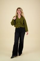 FUZZY RELAXED CARDIGAN Groen