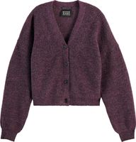 FUZZY RELAXED CARDIGAN Rood