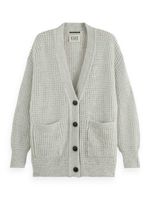 TEXTURED STITCH OVERSIZED CARDIGAN Grijs