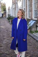 Double breasted Wool blend coat Blauw