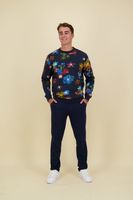 Sweater All Over Print Blauw