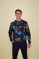 Sweater All Over Print Blauw