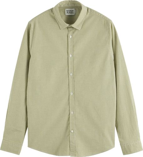 Scotch & Soda Overhemd Essential Poplin Ruit Groen