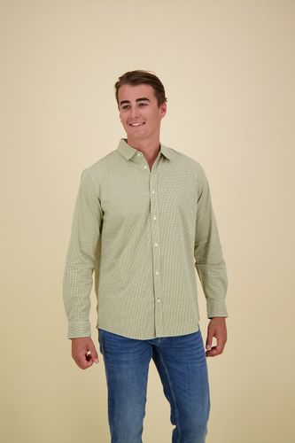 Scotch & Soda Overhemd Essential Poplin Ruit Groen