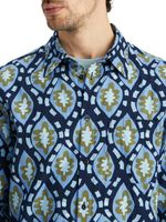 PRINTED SEERSUCKER SHIRT Blauw