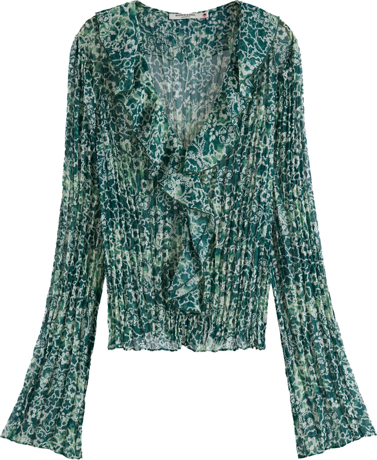 RUFFLED TOP Groen