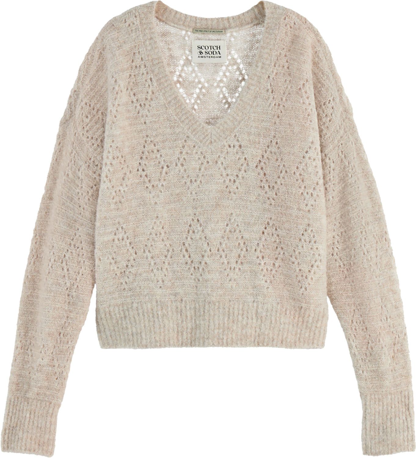 Pullover Boucl V-neck Beige