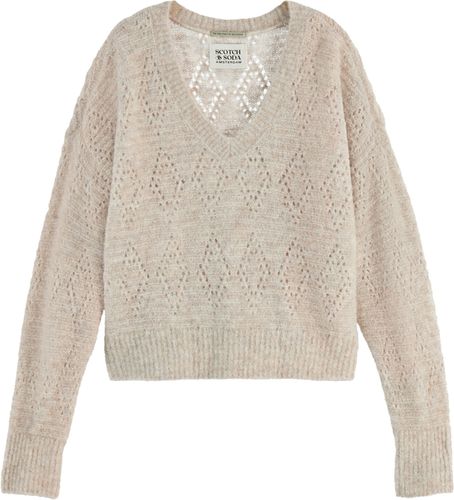 Scotch & Soda Pullover Boucl V-neck Beige