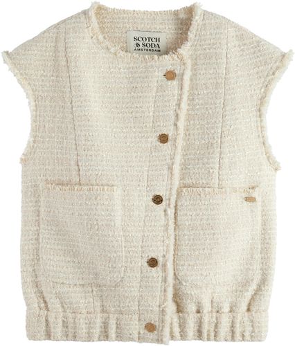 Scotch & Soda BOUCLE TWEED COLLARLESS GILET Bruin