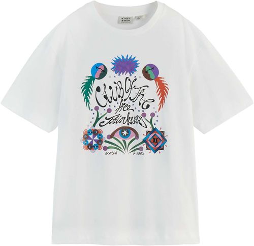 Scotch & Soda CHEST ARTWORK LOOSE FIT T-SHIRT Wit