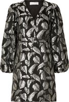 slfpaula silver leaf dress Grijs