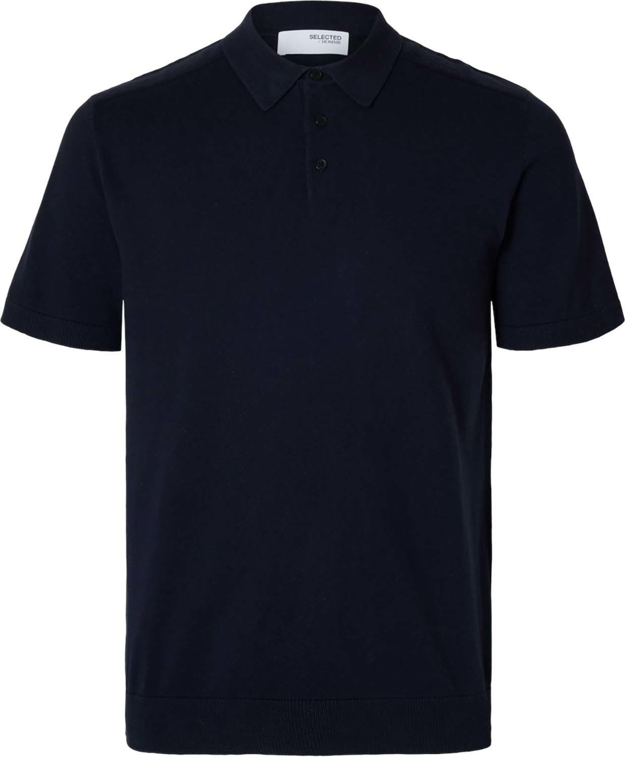 Selected Homme Gebreide Polo Blauw