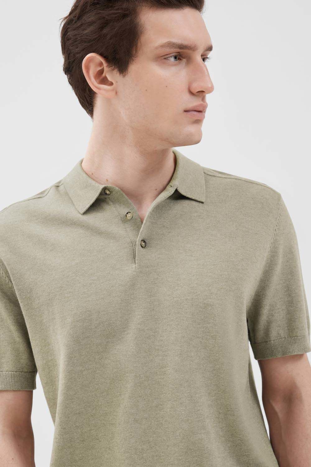 Selected Homme Gebreide Polo Groen