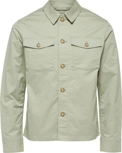 Selected Homme slhelliot linen shirtn jacket Groen