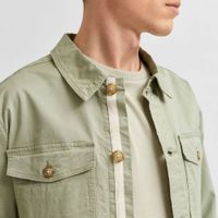 slhelliot linen shirtn jacket Groen