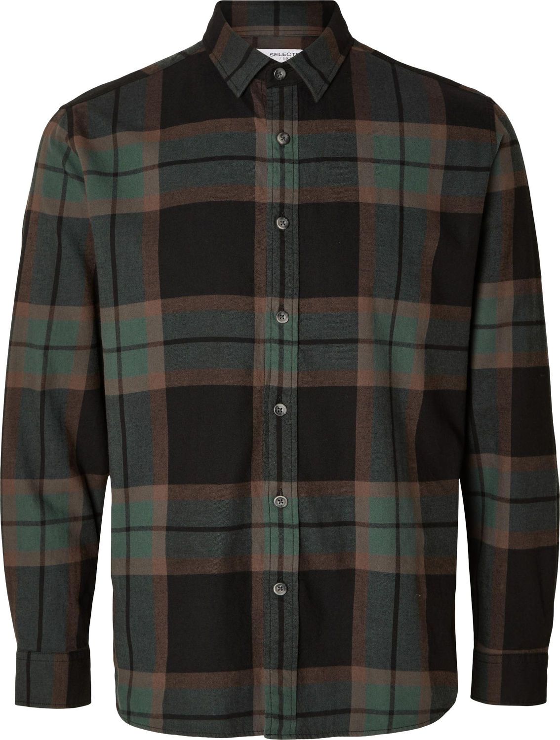 slhregowen flannel ls Groen