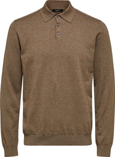 Selected Homme slhberg ls knit polo Bruin