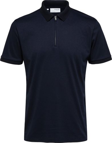 Selected Homme slhfave zip ss polo Blauw